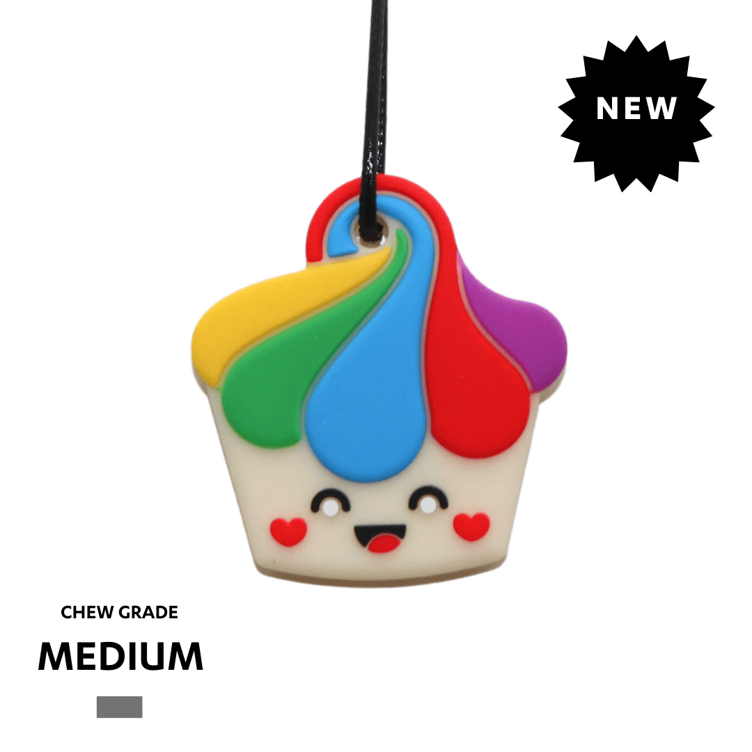 Cupcake Pendant Rainbow With Size Indication