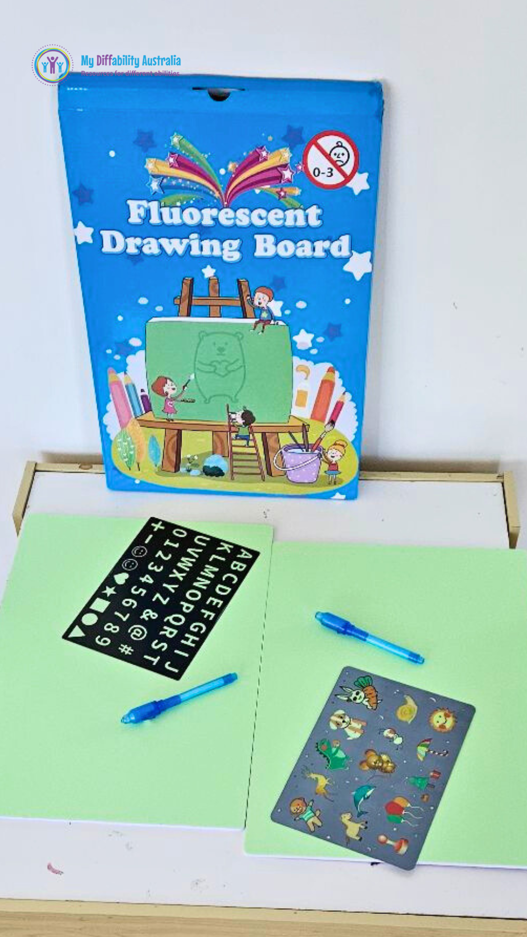 Full View of Light Up Drawing Board In The Table