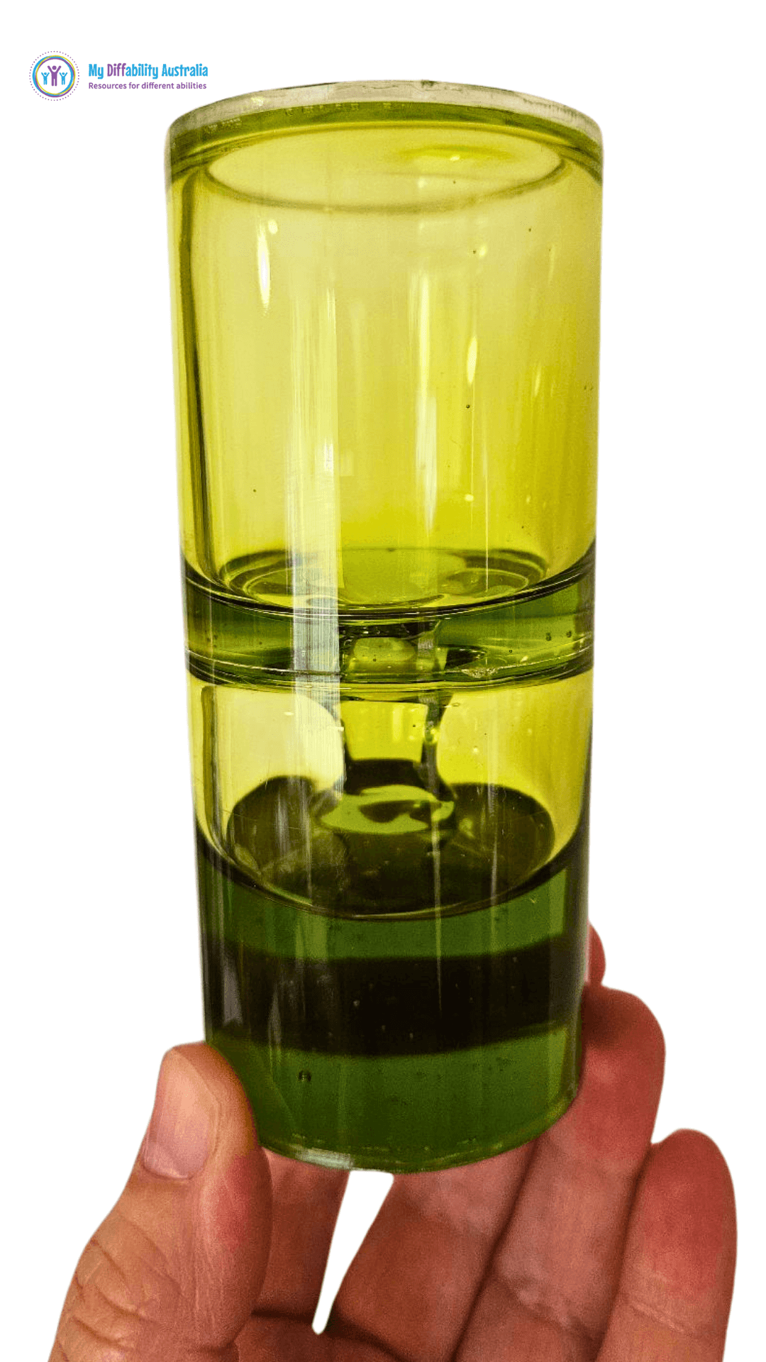 Holding Green Sensory Ooze Tube