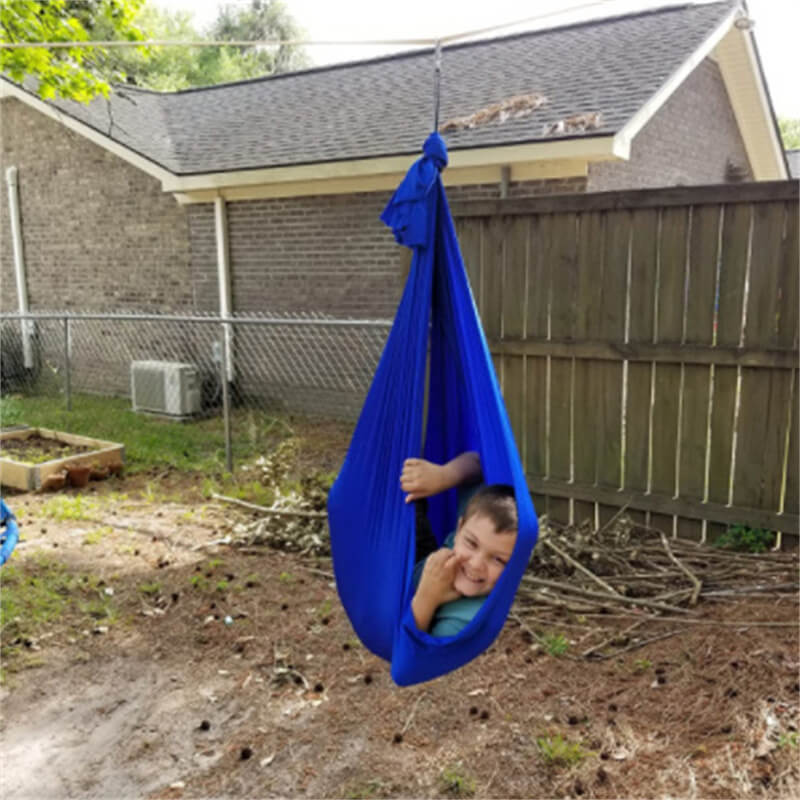 sensory swing in an outdoor setting