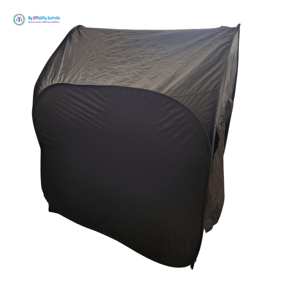 Side View Zoom In Pop Up Dark Den Sensory Tent